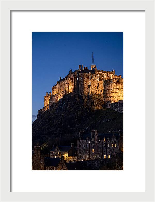 Edinburgh Castle Illuminated At Twilight