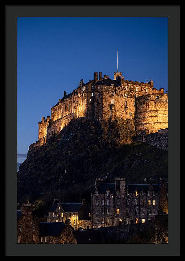 Edinburgh Castle Illuminated At Twilight