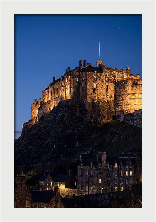 Edinburgh Castle Illuminated At Twilight