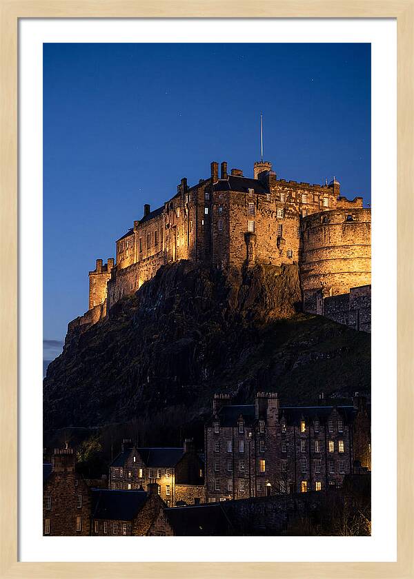 Edinburgh Castle Illuminated At Twilight