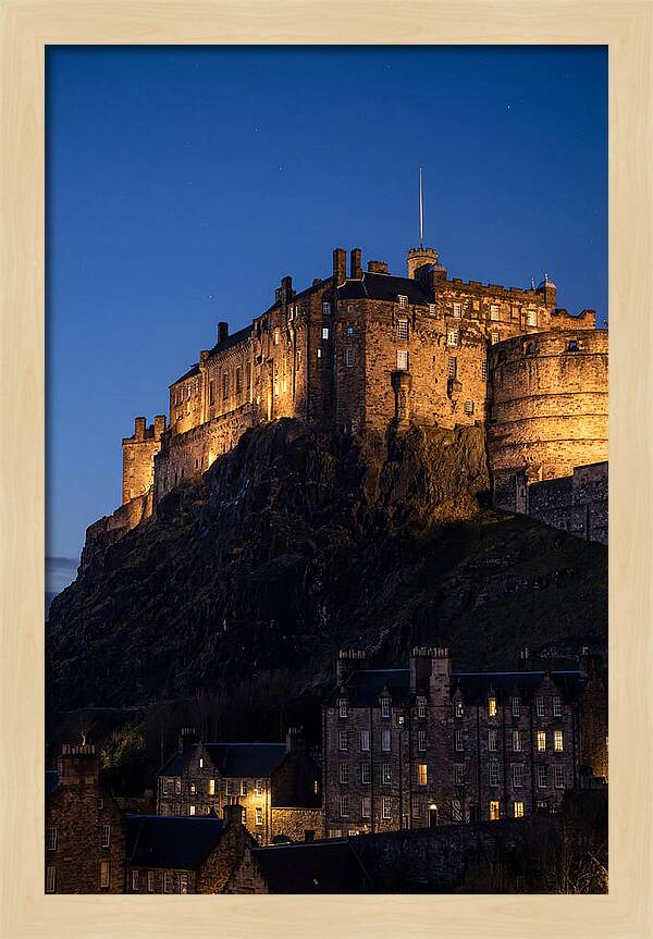Edinburgh Castle Illuminated At Twilight