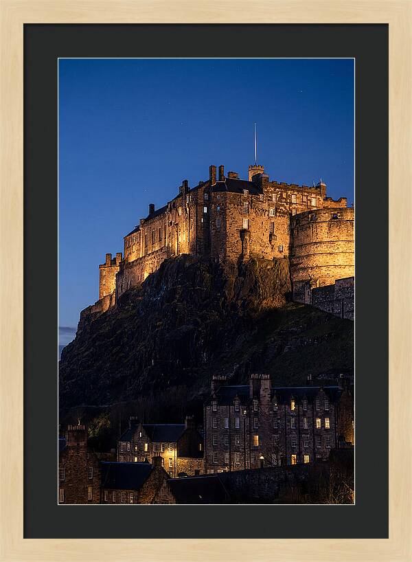 Edinburgh Castle Illuminated At Twilight