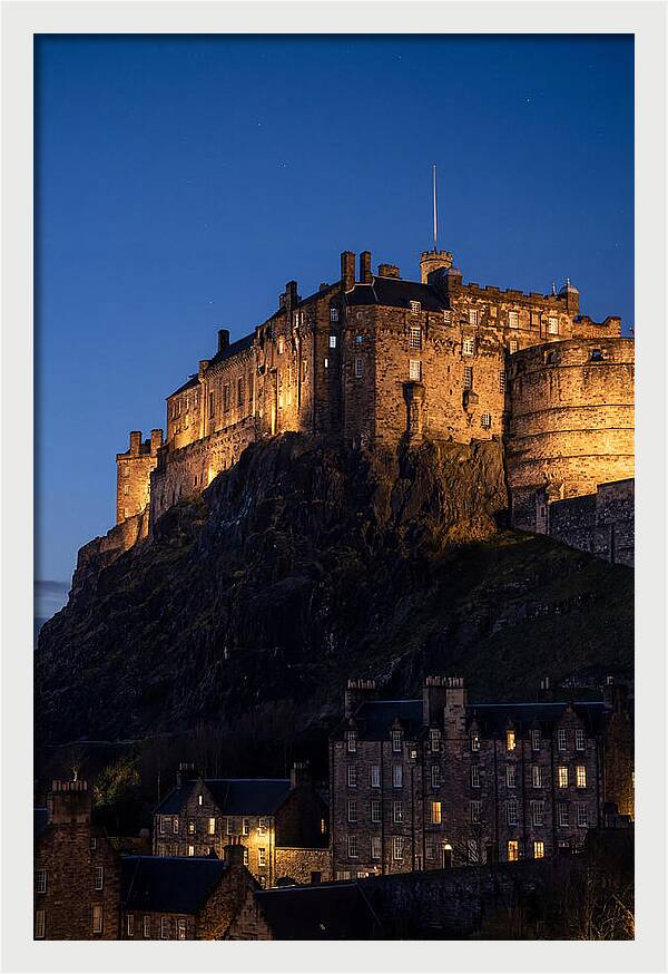 Edinburgh Castle Illuminated At Twilight