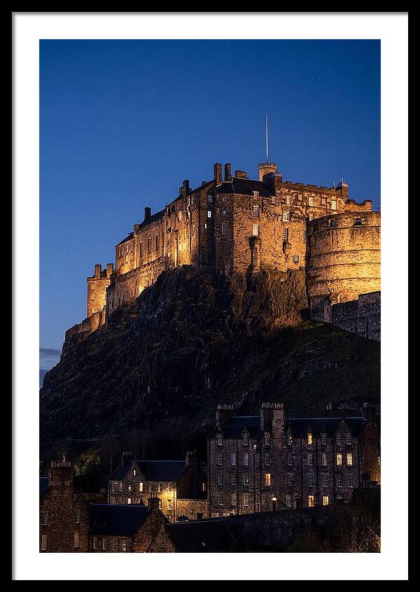 Edinburgh Castle Illuminated At Twilight