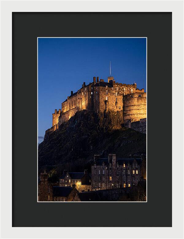 Edinburgh Castle Illuminated At Twilight
