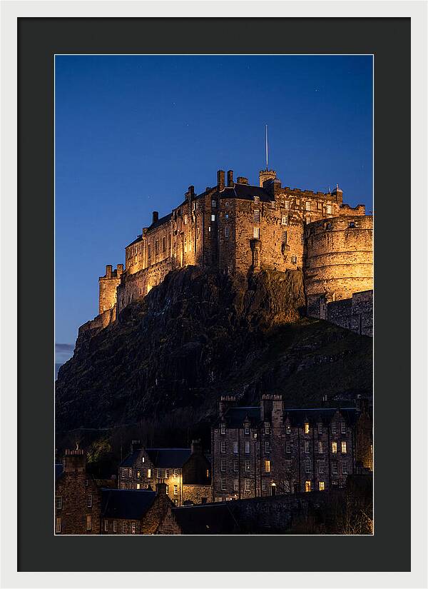 Edinburgh Castle Illuminated At Twilight