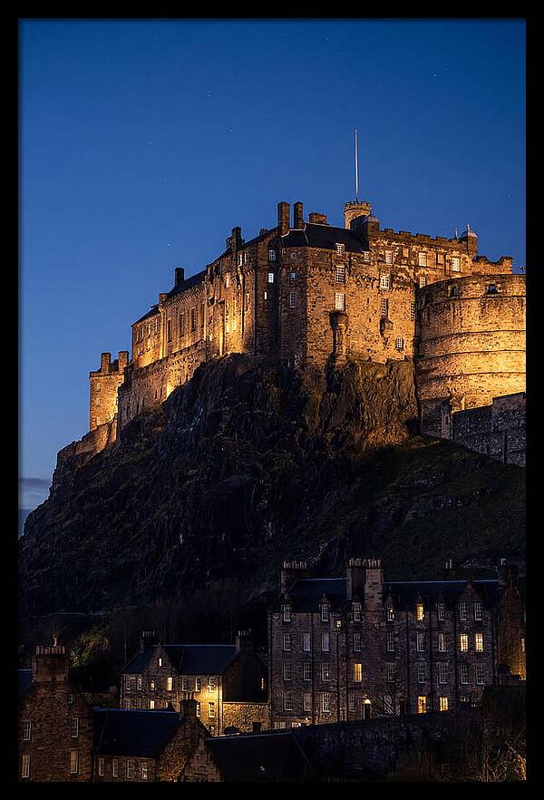 Edinburgh Castle Illuminated At Twilight