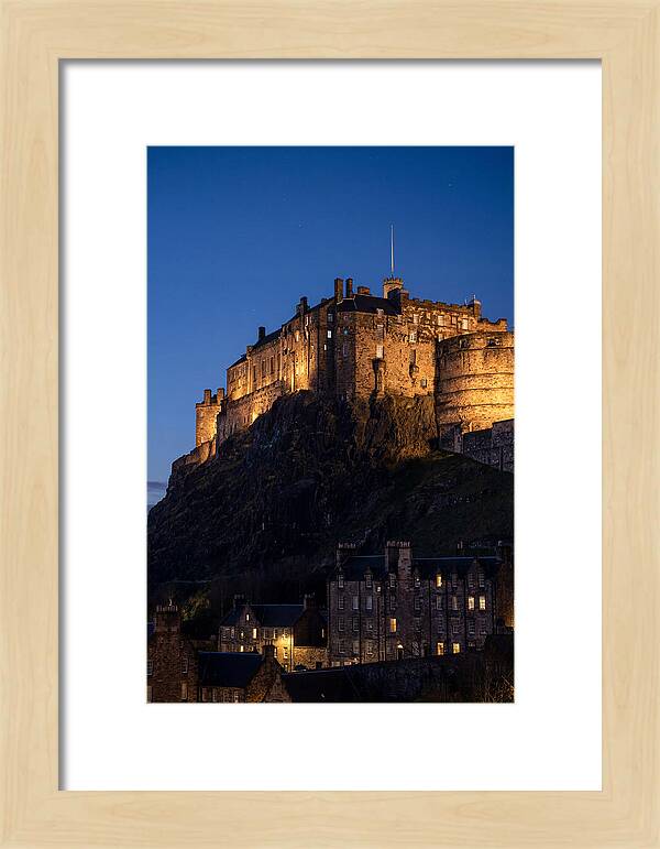 Edinburgh Castle Illuminated At Twilight