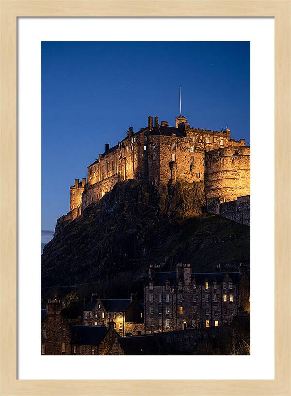 Edinburgh Castle Illuminated At Twilight