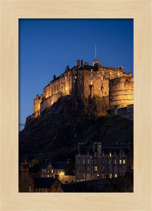 Edinburgh Castle Illuminated At Twilight