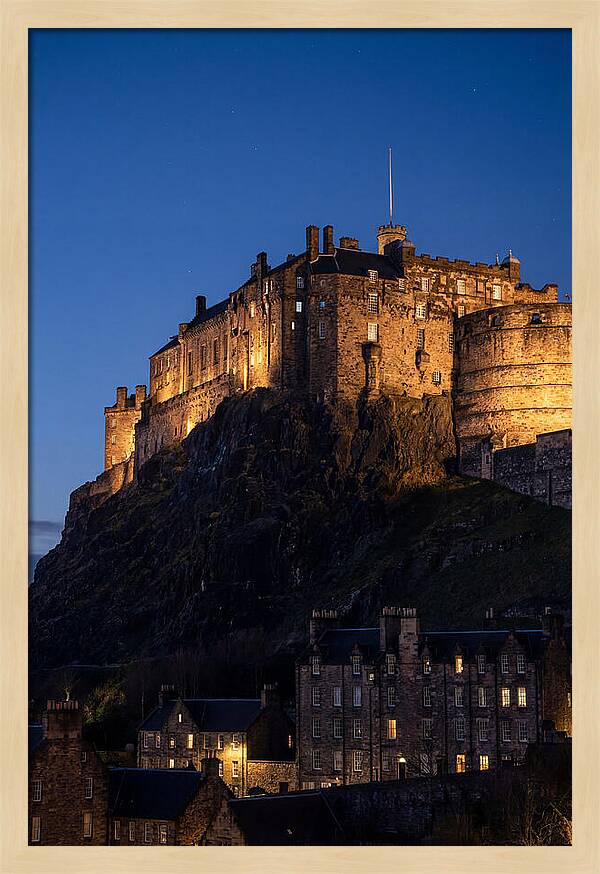 Edinburgh Castle Illuminated At Twilight
