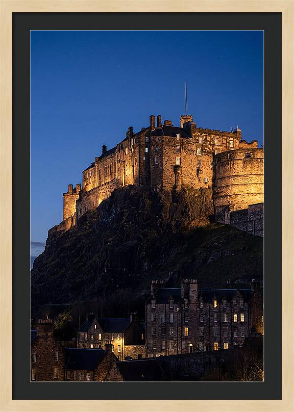 Edinburgh Castle Illuminated At Twilight