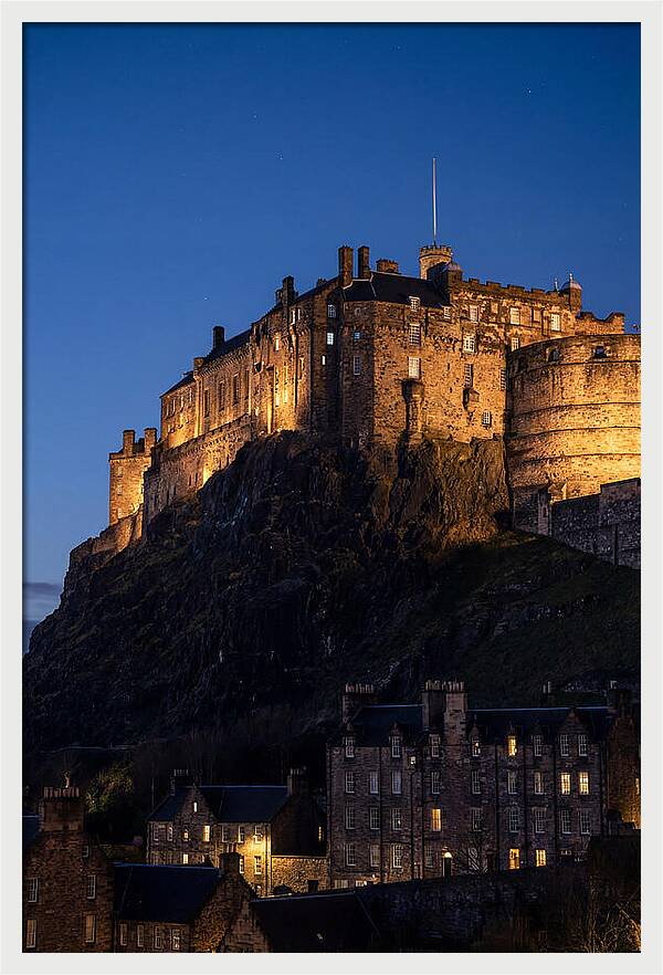 Edinburgh Castle Illuminated At Twilight