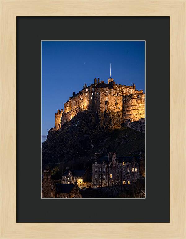 Edinburgh Castle Illuminated At Twilight