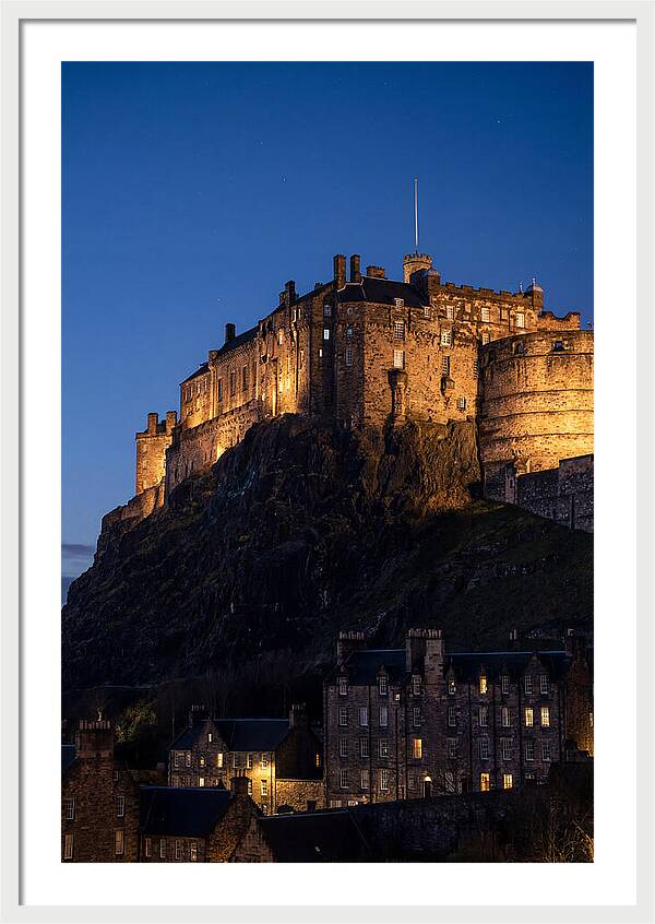Edinburgh Castle Illuminated At Twilight