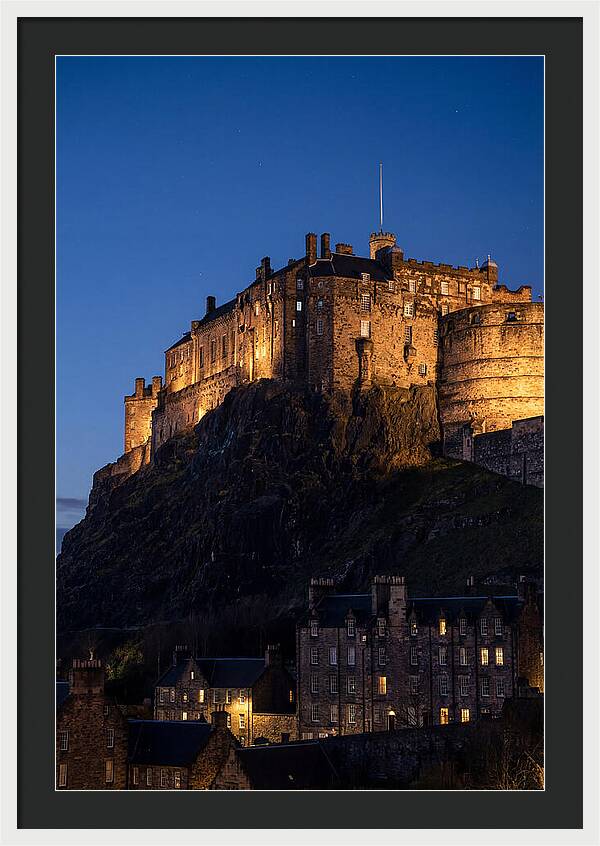 Edinburgh Castle Illuminated At Twilight