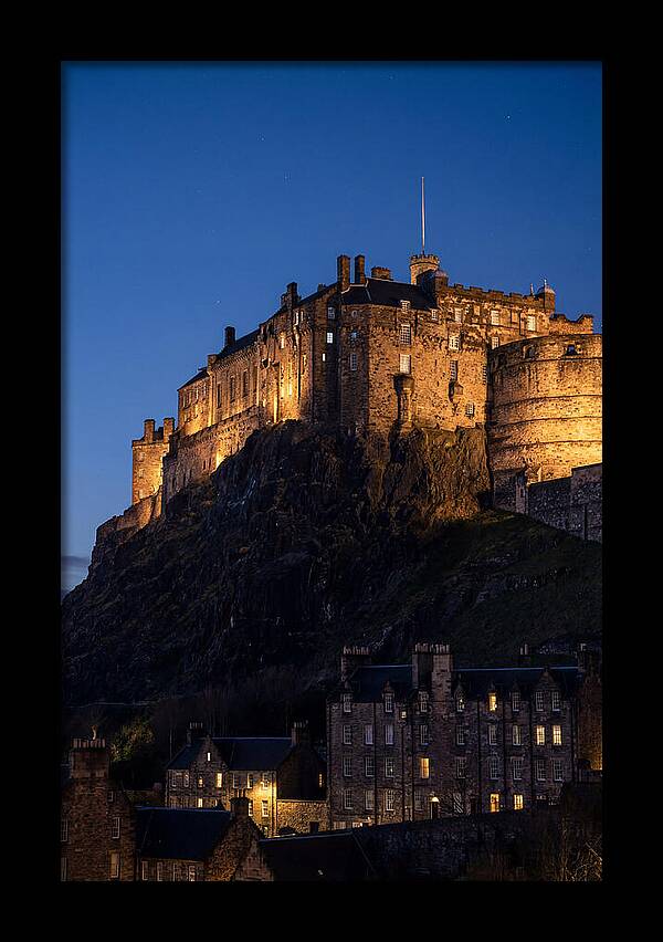 Edinburgh Castle Illuminated At Twilight