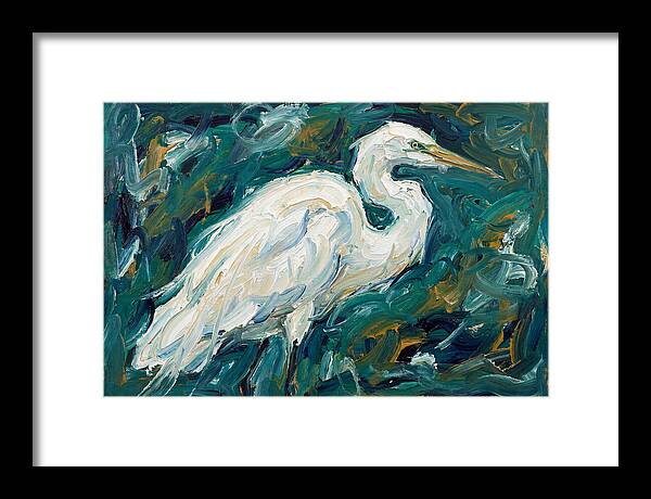 Egret Among Vibrant Greens