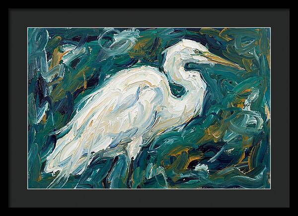 Egret Among Vibrant Greens
