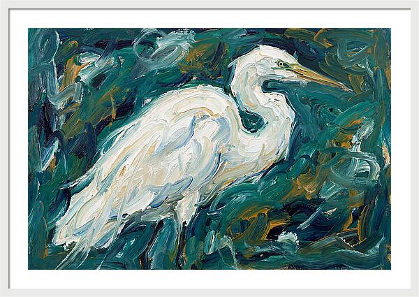 Egret Among Vibrant Greens