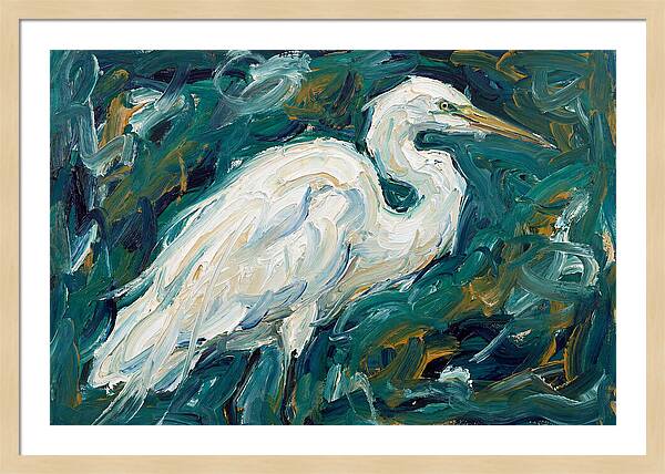 Egret Among Vibrant Greens