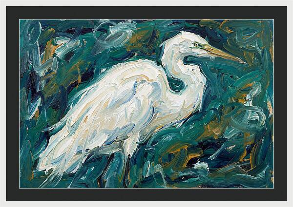 Egret Among Vibrant Greens