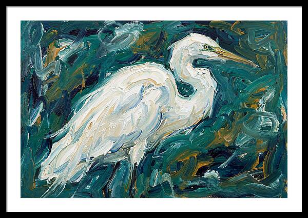 Egret Among Vibrant Greens