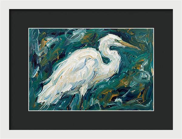 Egret Among Vibrant Greens