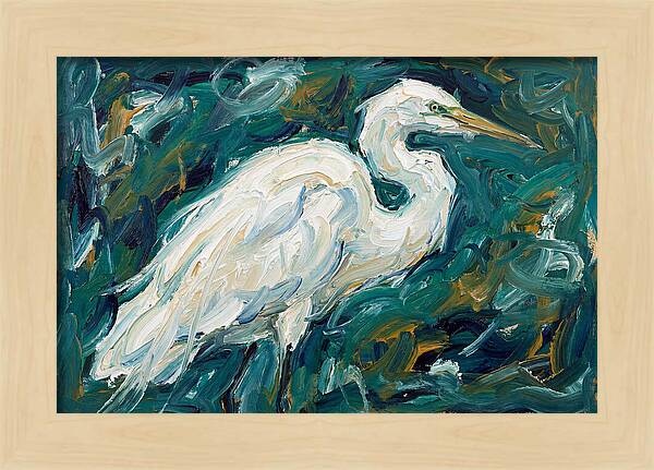 Egret Among Vibrant Greens