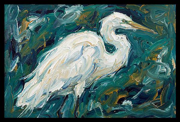 Egret Among Vibrant Greens