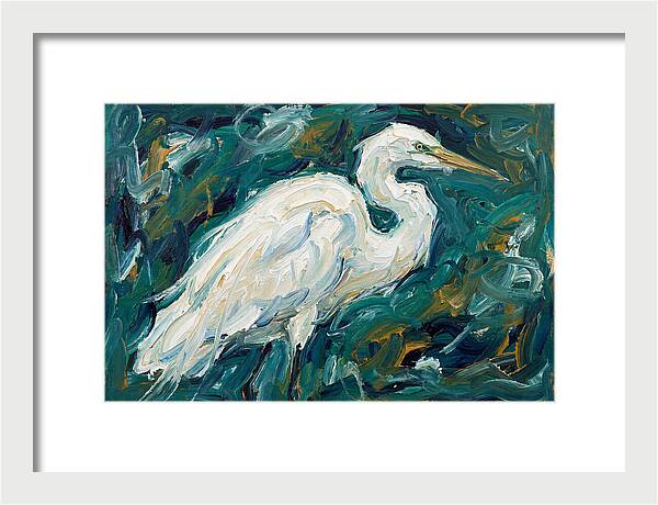 Egret Among Vibrant Greens
