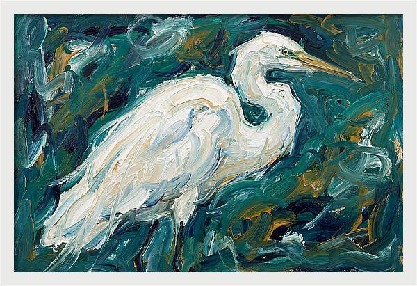 Egret Among Vibrant Greens