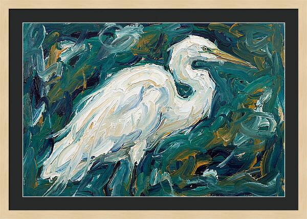 Egret Among Vibrant Greens
