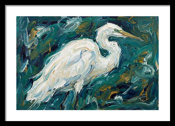 Egret Among Vibrant Greens