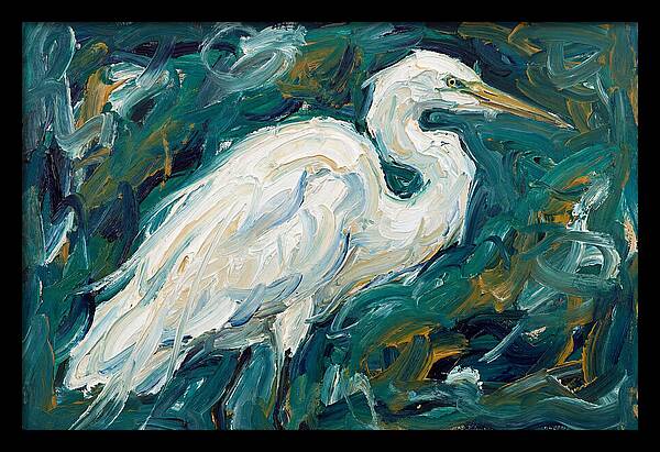 Egret Among Vibrant Greens