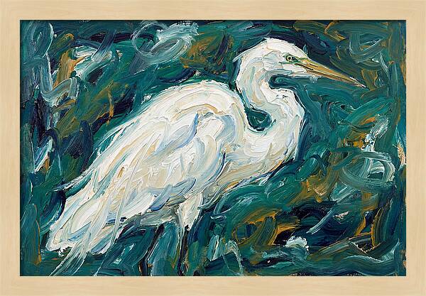Egret Among Vibrant Greens