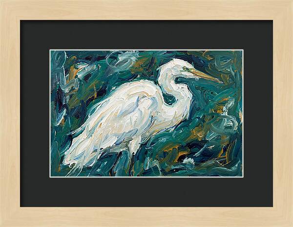 Egret Among Vibrant Greens