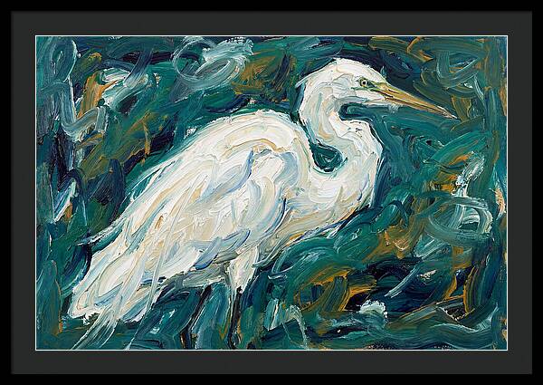 Egret Among Vibrant Greens