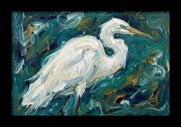 Egret Among Vibrant Greens