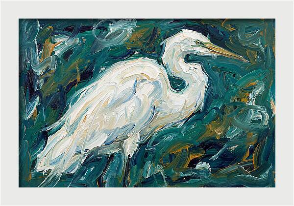 Egret Among Vibrant Greens