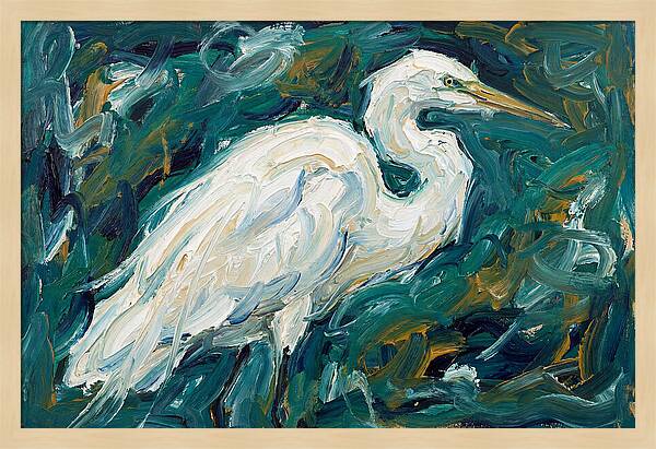 Egret Among Vibrant Greens