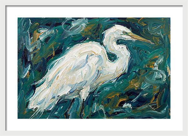 Egret Among Vibrant Greens