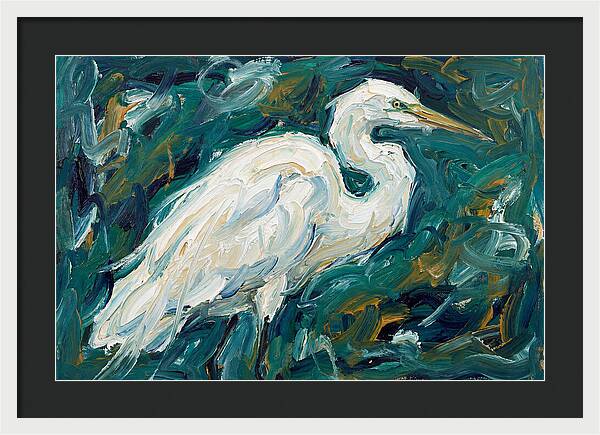 Egret Among Vibrant Greens