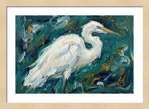 Egret Among Vibrant Greens