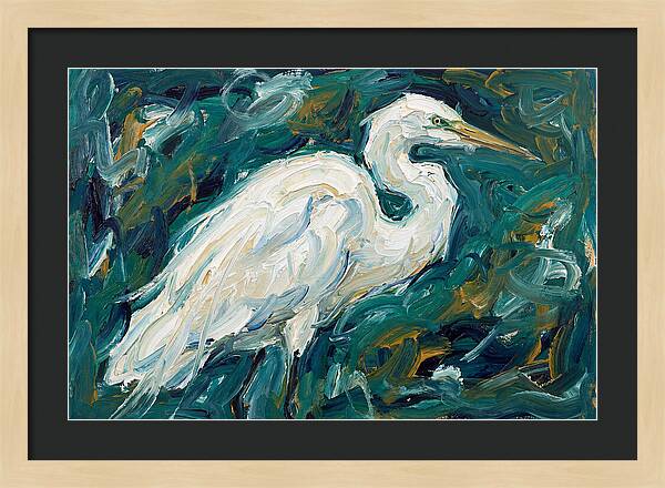 Egret Among Vibrant Greens