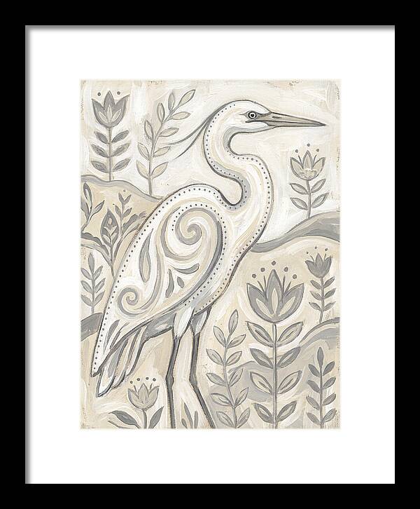 Egret In Folk Style