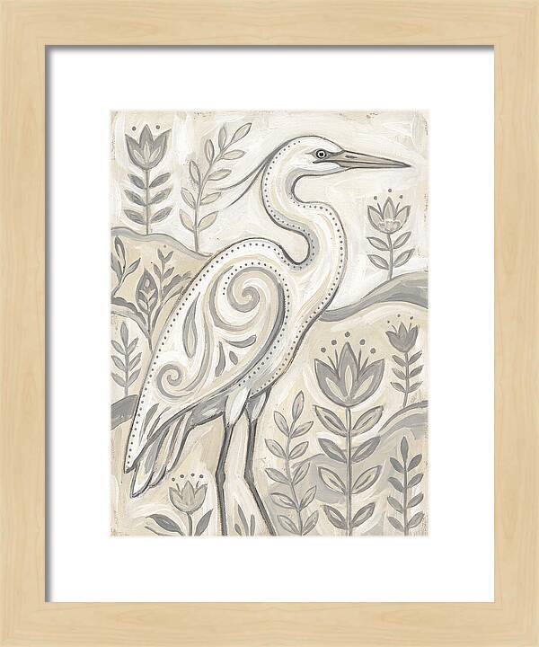 Egret In Folk Style