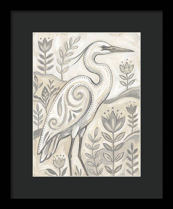 Egret In Folk Style