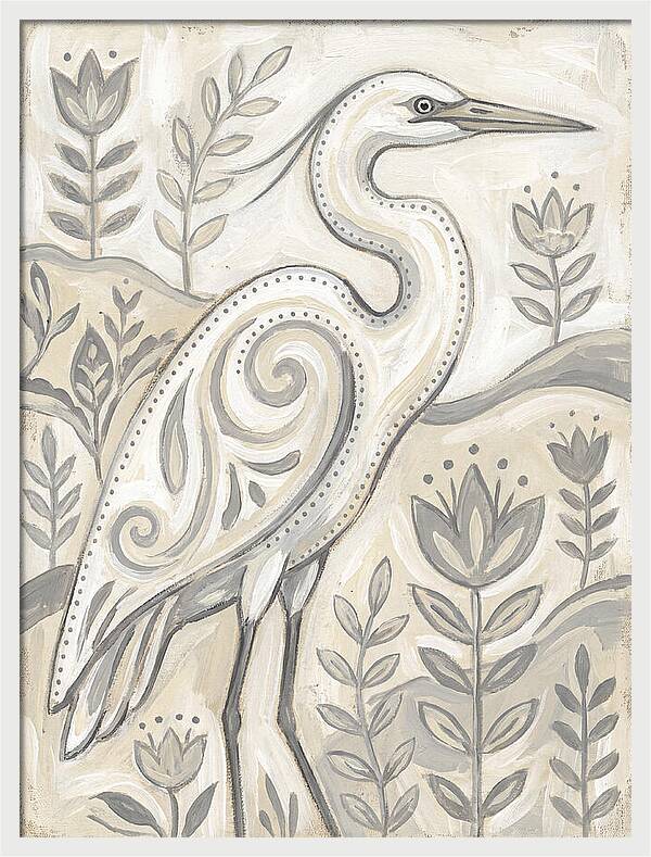 Egret In Folk Style