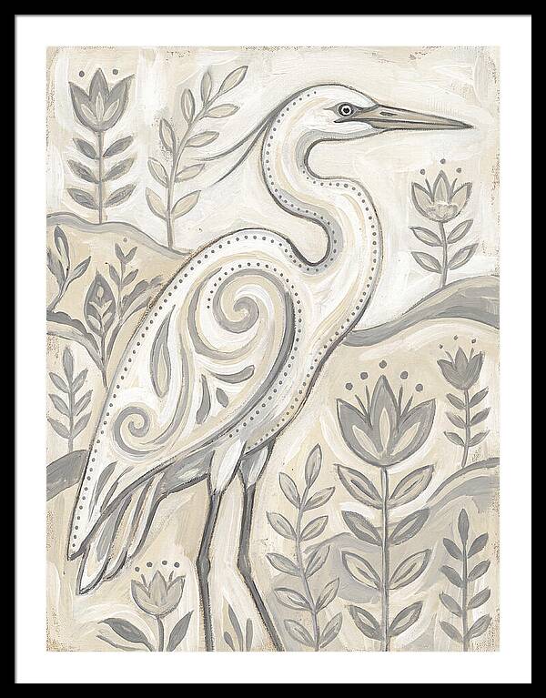 Egret In Folk Style